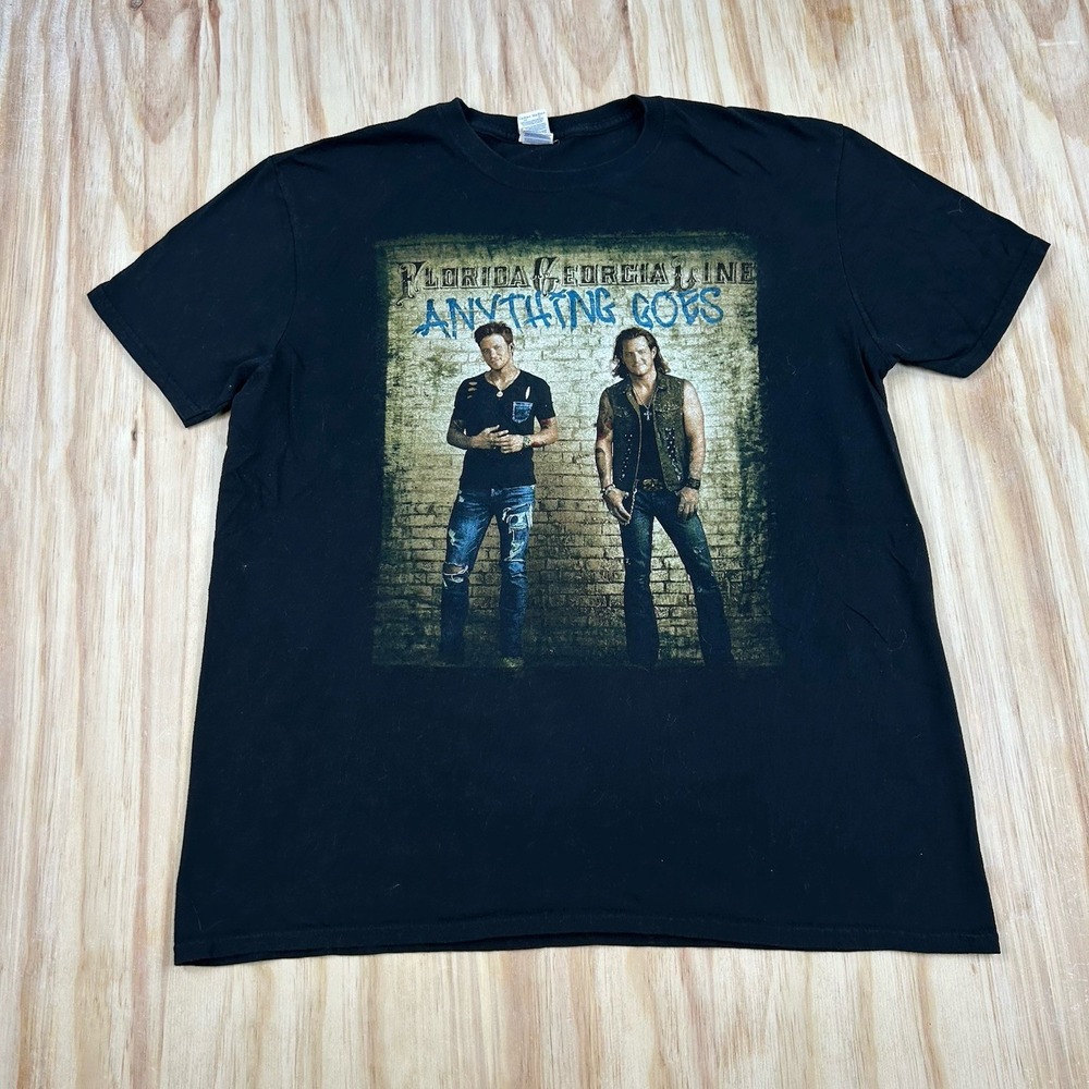 Florida Georgia Line FGL Shirt XL Black Anything Goes 2015 Tour Double‎ Sided